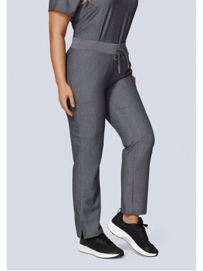 Mandala 9 Pockets Cargo Pants Women L Tall Gray Straight Leg Scrub